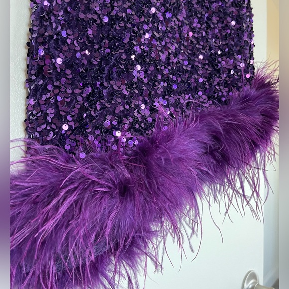 Sequins festher purple mini dress - Picture 6 of 8